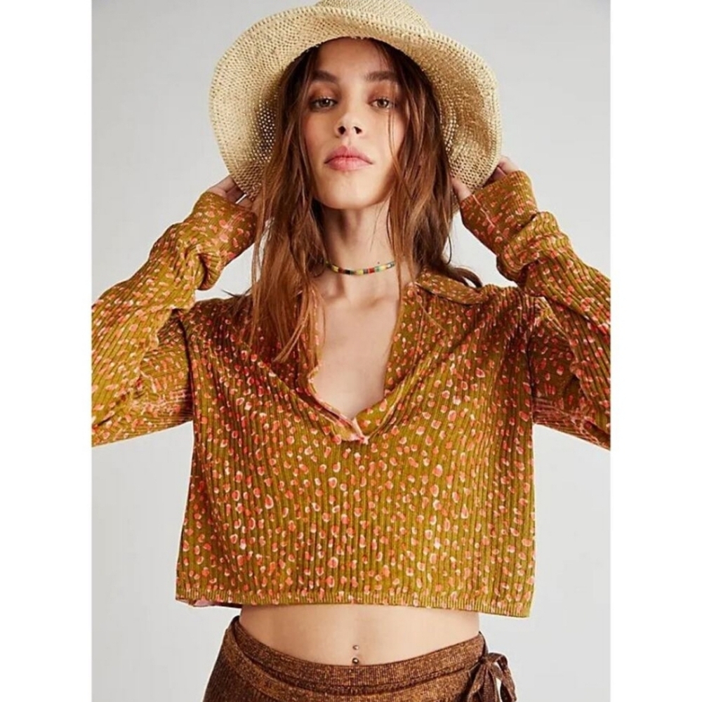 Free People Cherie Printed Cropped Top